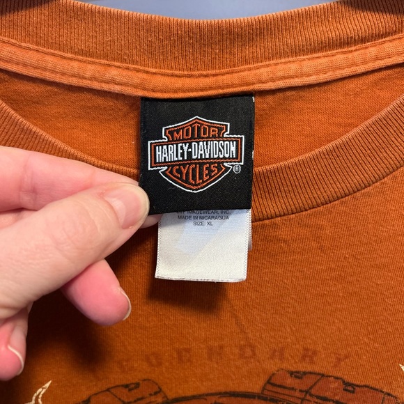 Vintage Harley Davidson New Orleans Louisiana Long Sleeve Shirt Size XL Orange - Picture 2 of 10